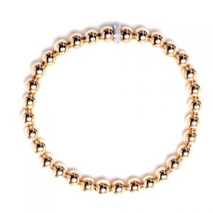 14K Gold Diamond Rondel 5mm Gold Filled Stretch Bracelet