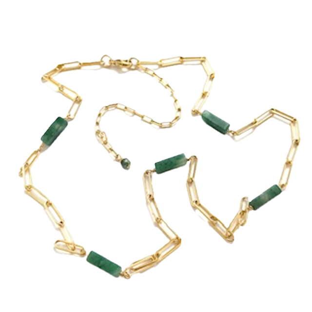 Jade Paperclip Necklace
