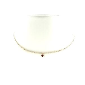 14K Garnet Pendant Gold Filled Bead Necklace
