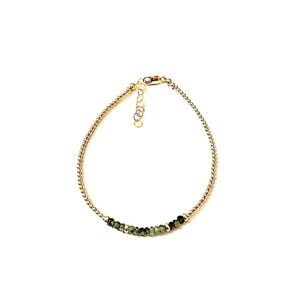 Emerald Gold Filled Bead Bracelet